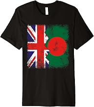 Bangladeshi Roots | Half British Flags | UK Bangladesh Premium T-Shirt