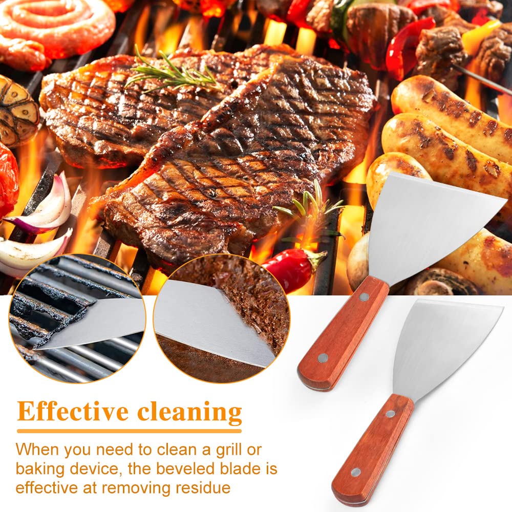 TAGLIAPASTA RASCHIETTO SPATOLA RETTANGOLARE IN ACCIAIO INOX CON MANICO Legno 8022044293448 - Foto 6