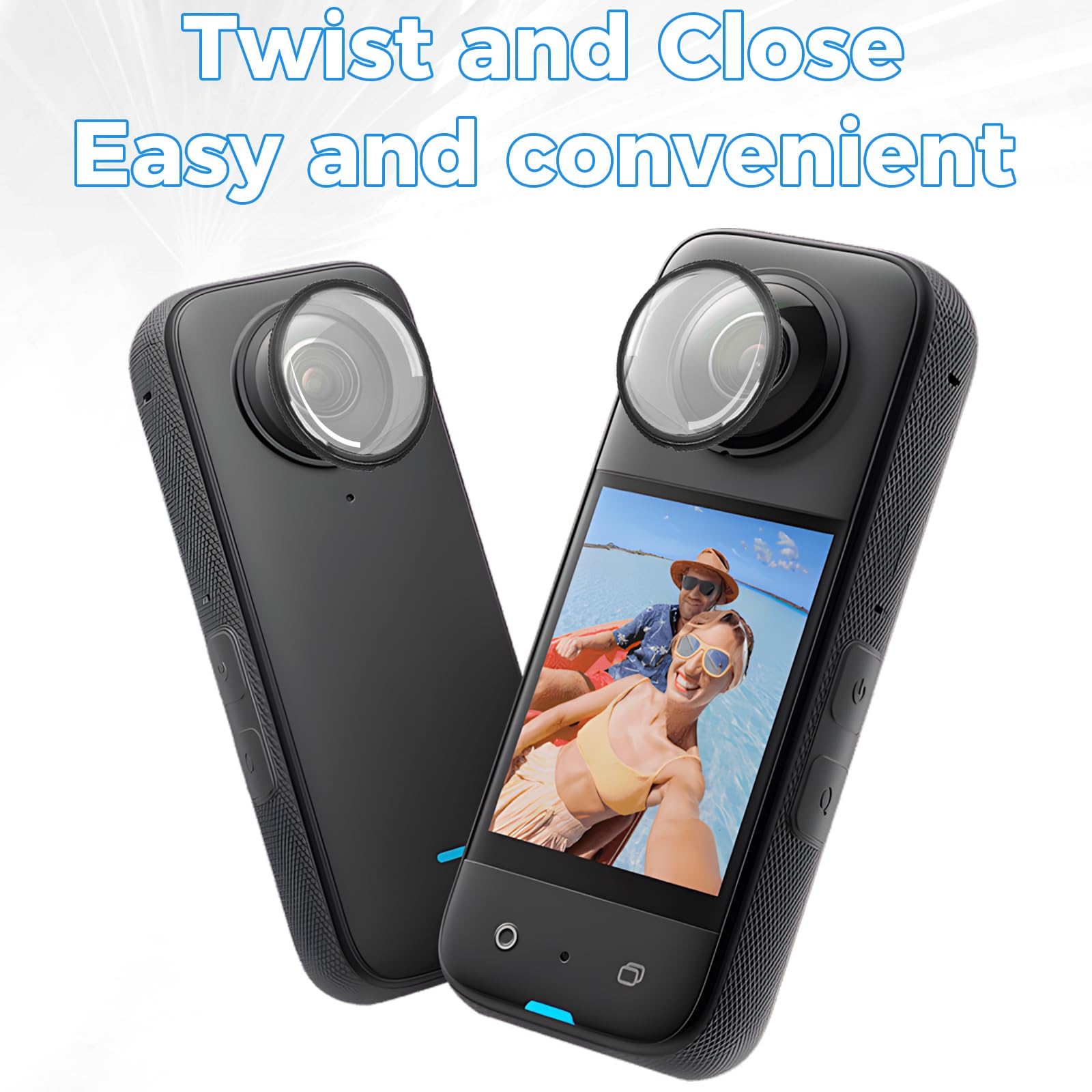 2 sztuki ochraniaczy soczewek premium do Insta360 X4 – obrotowa ochrona obiektywu z filtrem UV, ochrona przed zarysowaniami i kurzem – pasujące akcesoria Insta360 X4 zapewniają wyraźne zdjęcia i