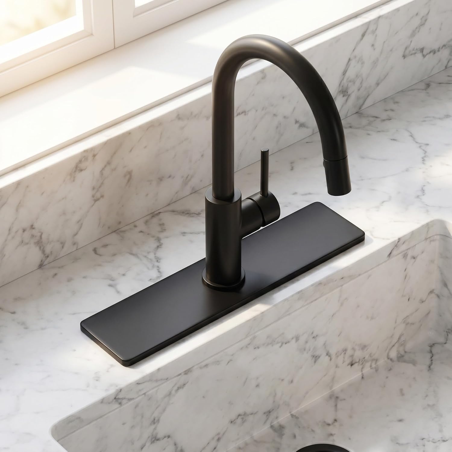Uonlytech Rectangle Stainless Steel Faucet Plate for Water Pipe Tap with Rounded Edges and Hole Diameter 3.3cm, Brushed Finish Cover for New Builds and Renovation Projects