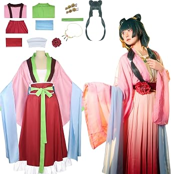 Maomao Full Set Cosplay Adjustable Hanfu Set with Wig Apothecary Diaries Plus Size Costume Bundle 11 Piece set