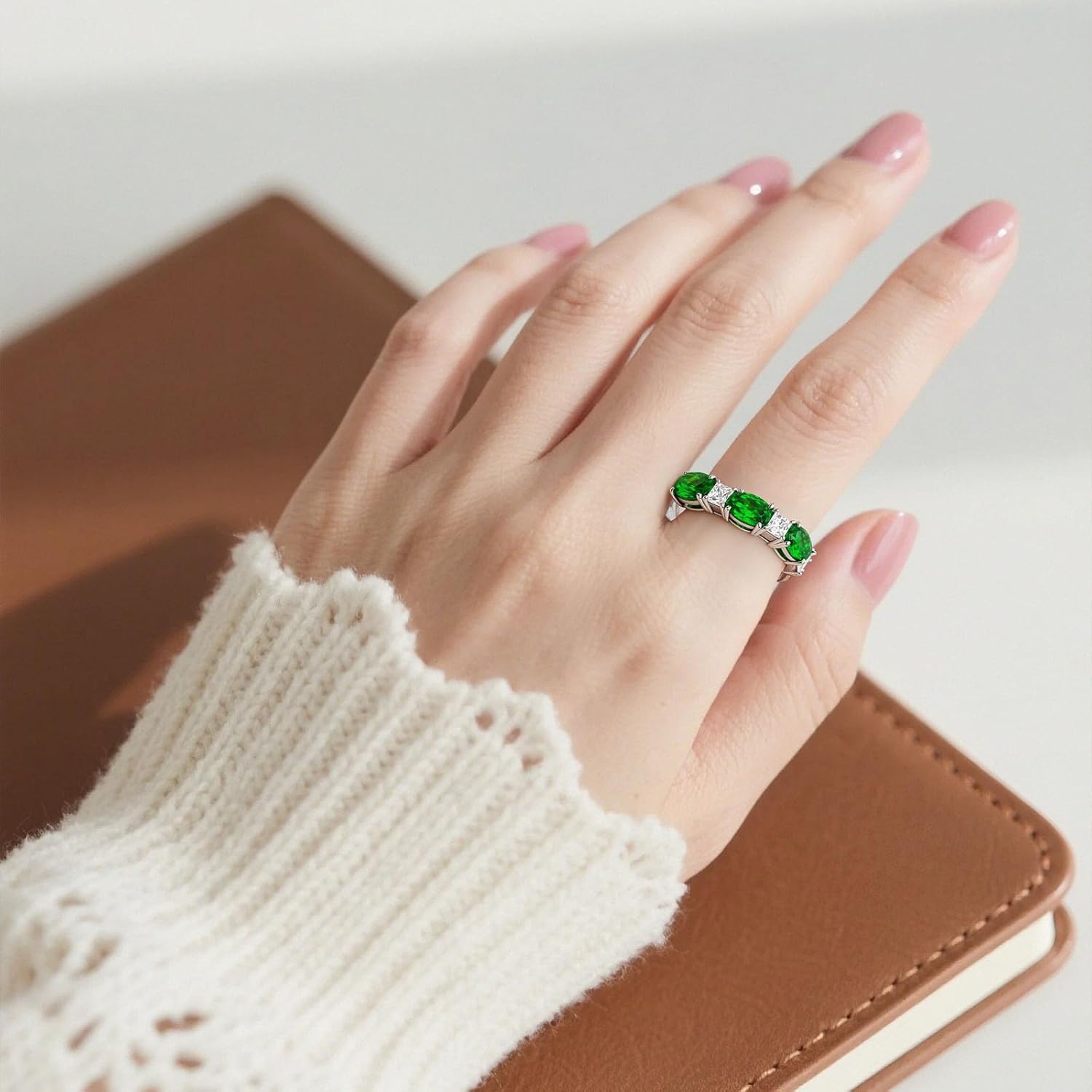 925 Sterling Silver Birthstone Rings for Women - Adjustable Size Women Jewelry Birthday Gifts for Girlfriend,Wife,Mom - Image 3