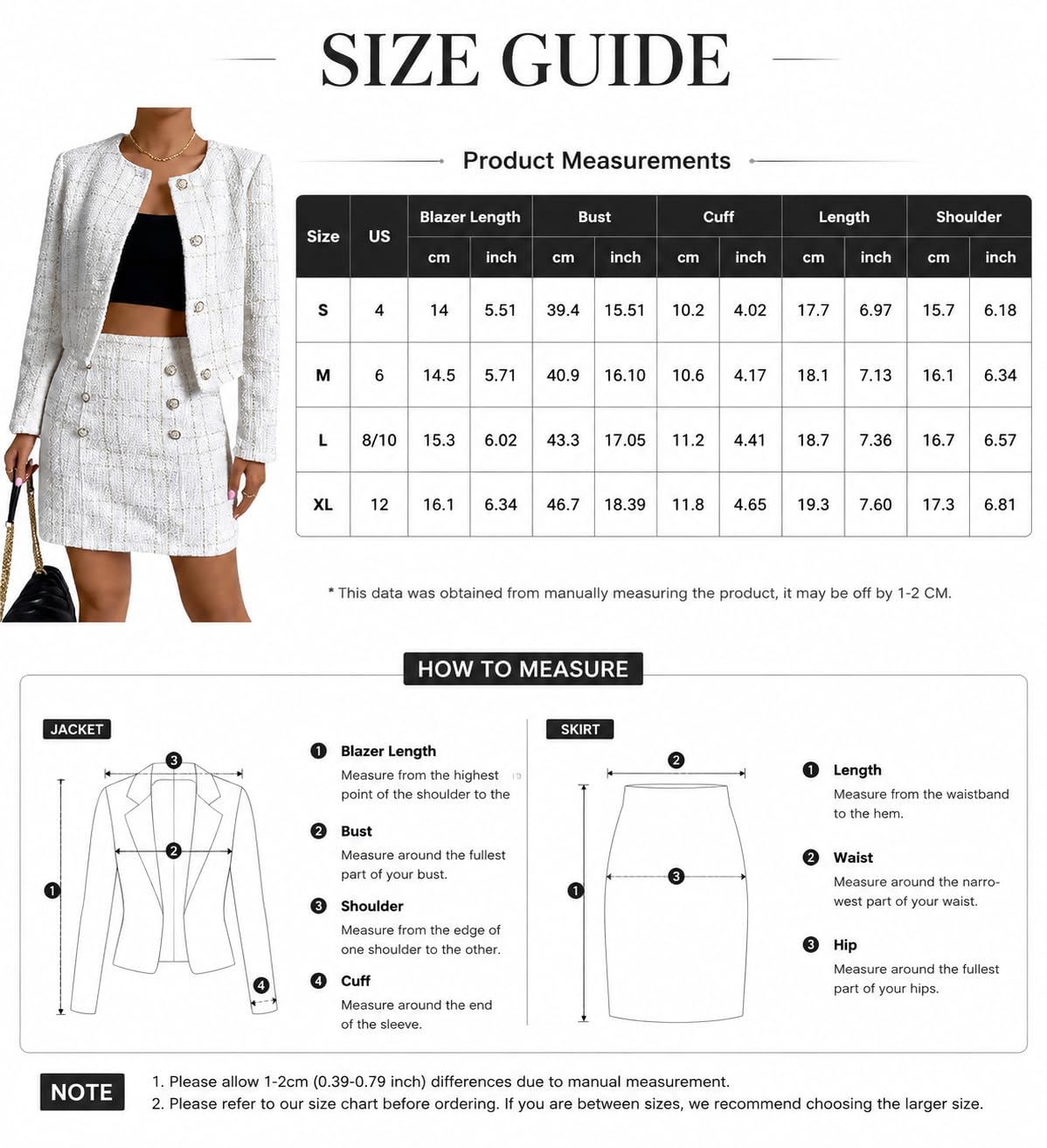 Ensemble Blazer Et Jupe En Tweed Pour Femme Élégant Ensemble Deux Pièces En Tweed À Carreaux Veste Blazer Courte Et Jupe Crayon Mini Idéal Pour Une Invitée À Un Mariage Ou Une Soirée