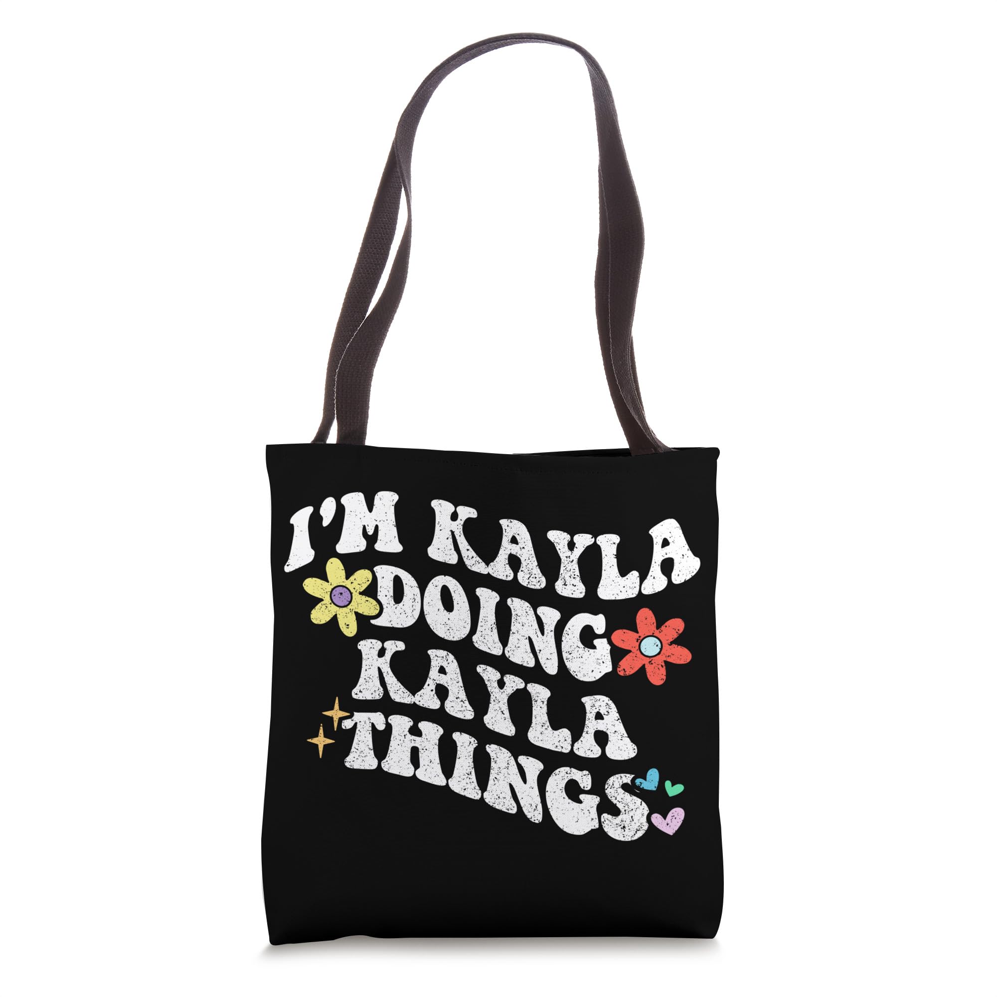 Personalized Name Mothers Day outfit For WomenRetro Groovy Im KAYLA Doing KAYLA Things Funny Mother's Day Tote Bag
