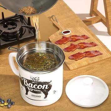Aqua Meat Chopper and White Bacon Grease Container