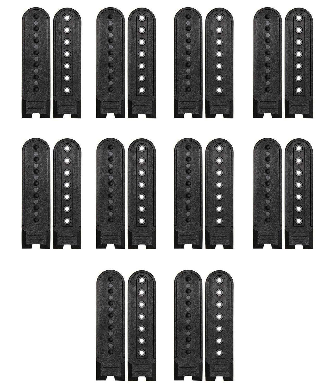 Floranea 10 Pairs Snapback Strap Black White Replacement with 7 Holes