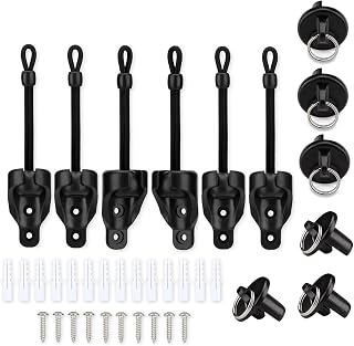 Vaseto Shade Parts Bungee and End Cap,Weather Resistance,for Coolaroo Exterior Roller Shade,Outdoor Blinds,Roller Shades(Black,3 Set)