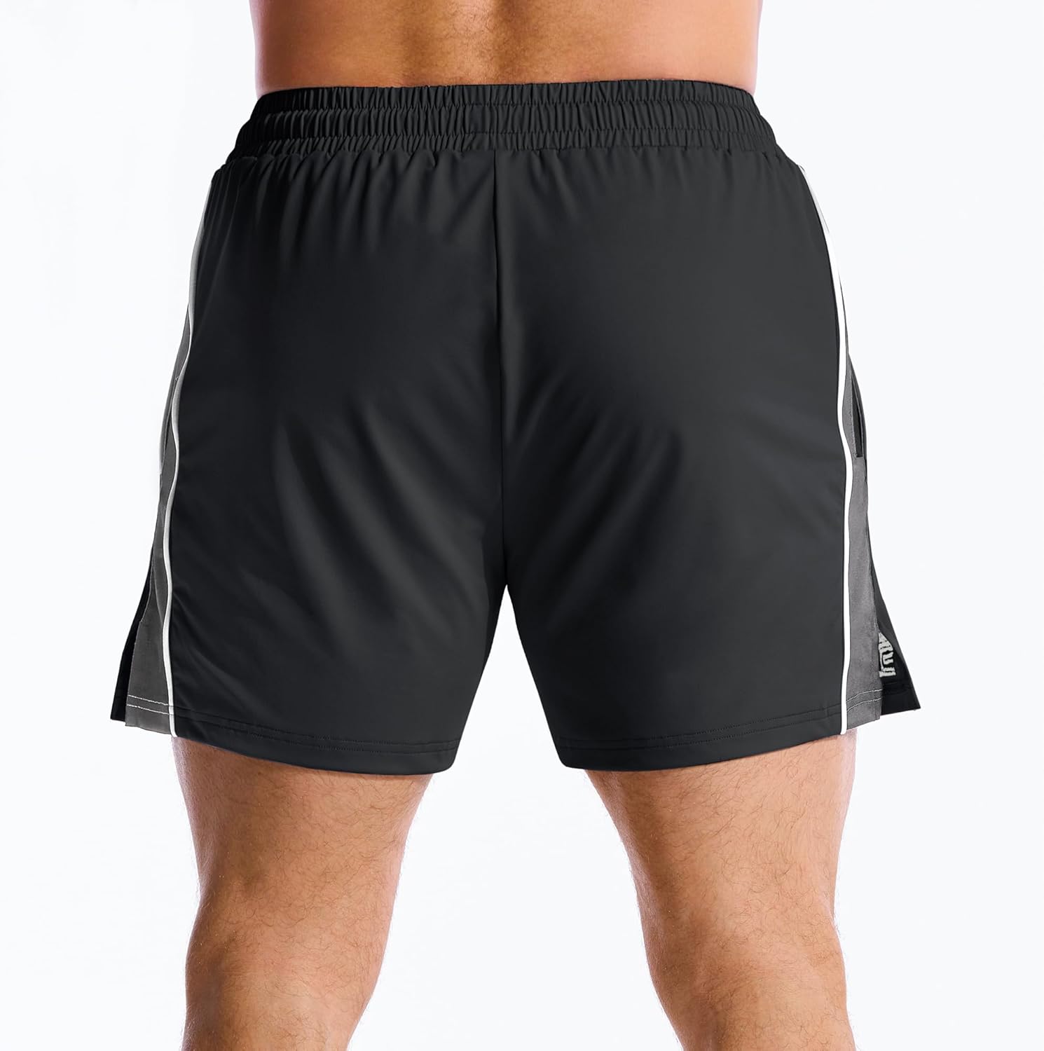 BROKIG Men's DriArmor Workout Athletic Shorts 5 inch, Lightweight Stretch Gym Short with Mesh Zip Pockets
