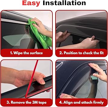 KPY Rain Guards Fit for 2019-2022 Toyota Avalon, Out-Channel Window Visors Vent Wind Deflectors 4PC, Car Accessories for 19-22 Avalon