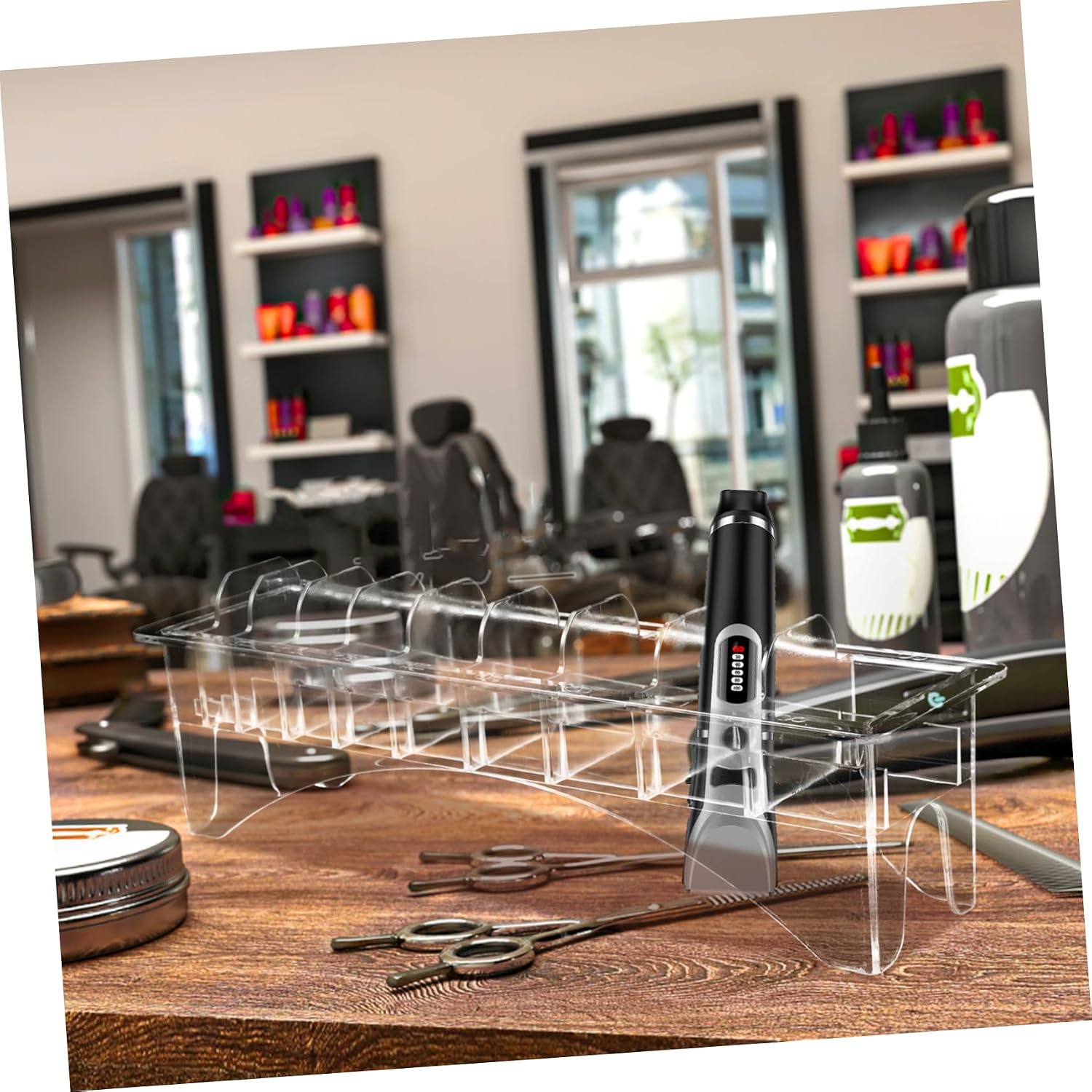 Hair Clipper Comb Storage Organizer Rectangular Limit Comb Holder for Barbers Home Use Easy Access Versatile Tool for Hair Cutting Accessories Transparent Design for Quick