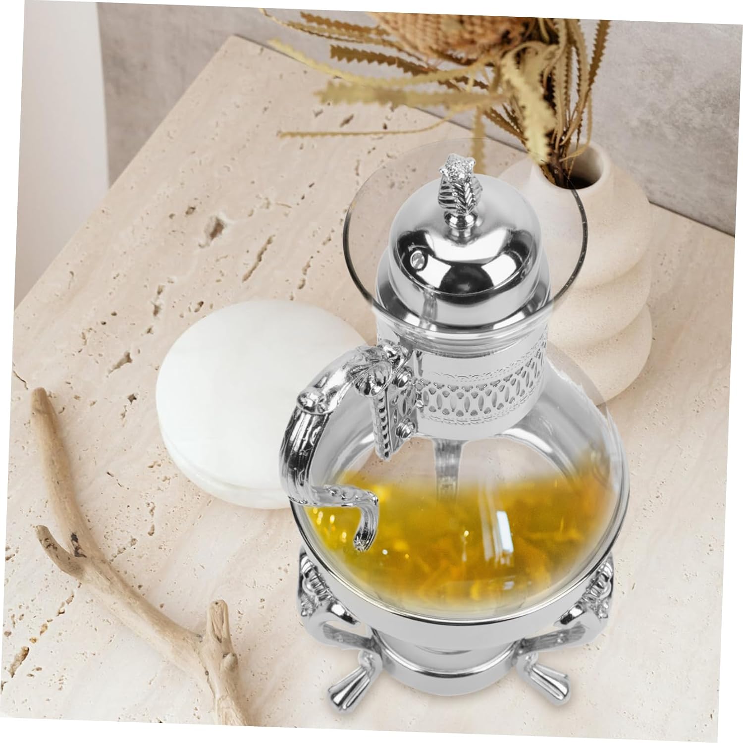 Angoily European Style Retro Glass Pot Heatable Teapot Kettle Container for Coffee Modern Kettles Material