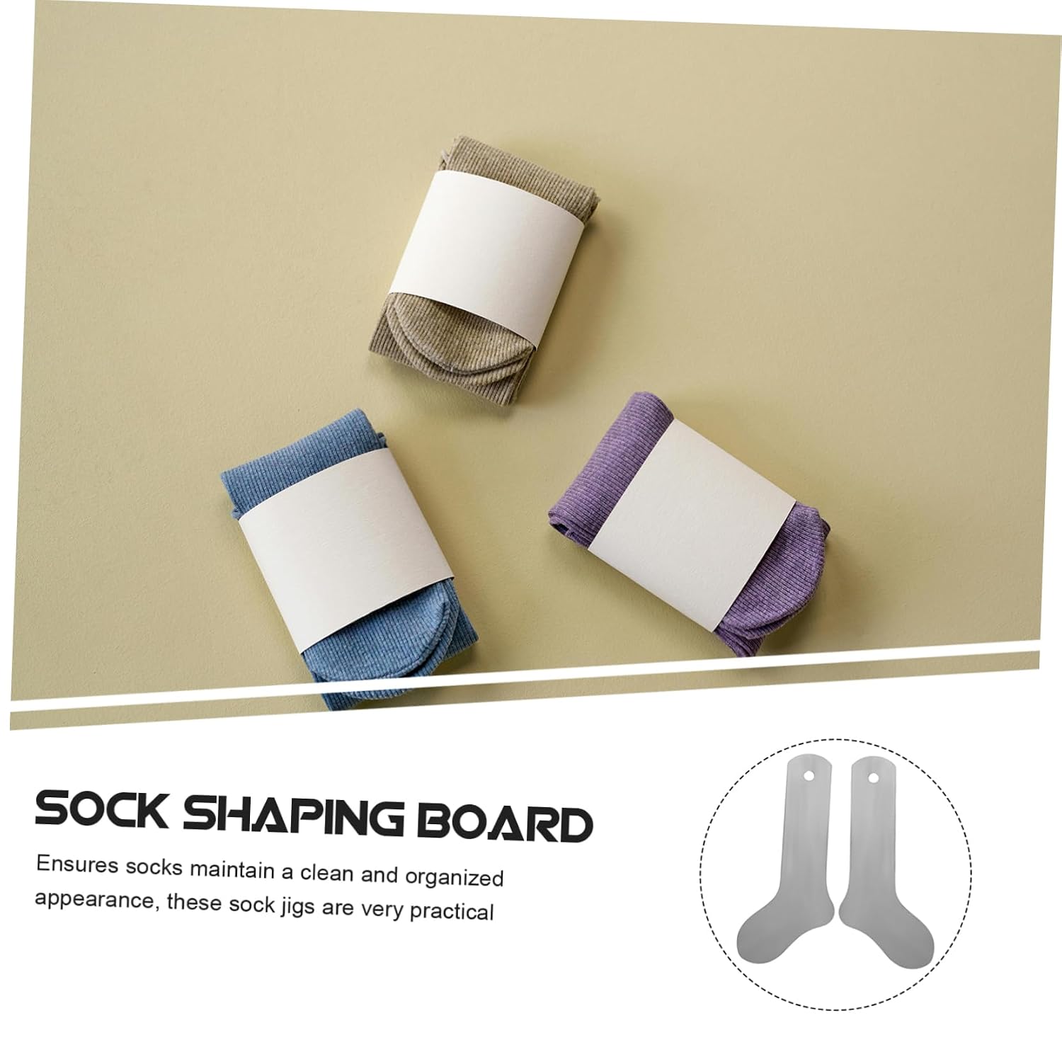 SOLUSTRE 2Pcs Sock Shaping Boards Sock Jigs for Sock Display Organization for Retail Store Presentation and Home Use Metal Sock Holders