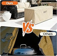 Vista 4 de Bali OutDOORS - Cubiertas rectangulares para hogueras de fuego, resistente al agua y a la intemperie, material de PVC, color caqui, 42.2 pulgadas