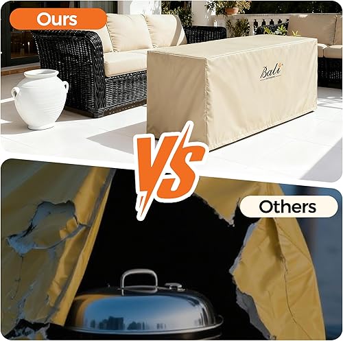 Miniatura 4 de Bali OutDOORS - Cubiertas rectangulares para hogueras de fuego, resistente al agua y a la intemperie, material de PVC, color caqui, 42.2 pulgadas de