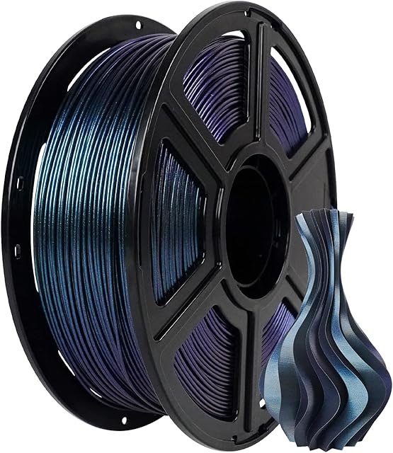 Flashforge 3D Printer Filament Color Changeable PLA Filament 1.75mm, Different Color by Light, Perfectly Hide The Layer Line, 1kg (2.2lbs) Spool-Dimensional Accuracy +/- 0.02mm (Burnt Titanium, PLA)