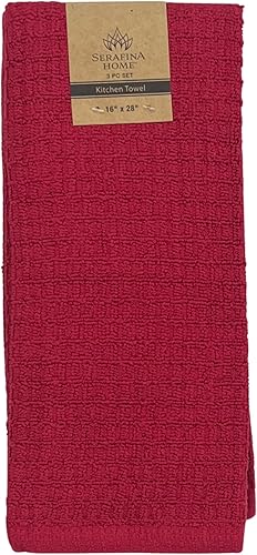 Miniatura 88 de Toallas de cocina verde salvia: 100% algodón paño de limpieza suave secado absorbente textura Terry Loop, juego de 3 multiusos para uso diario Negro