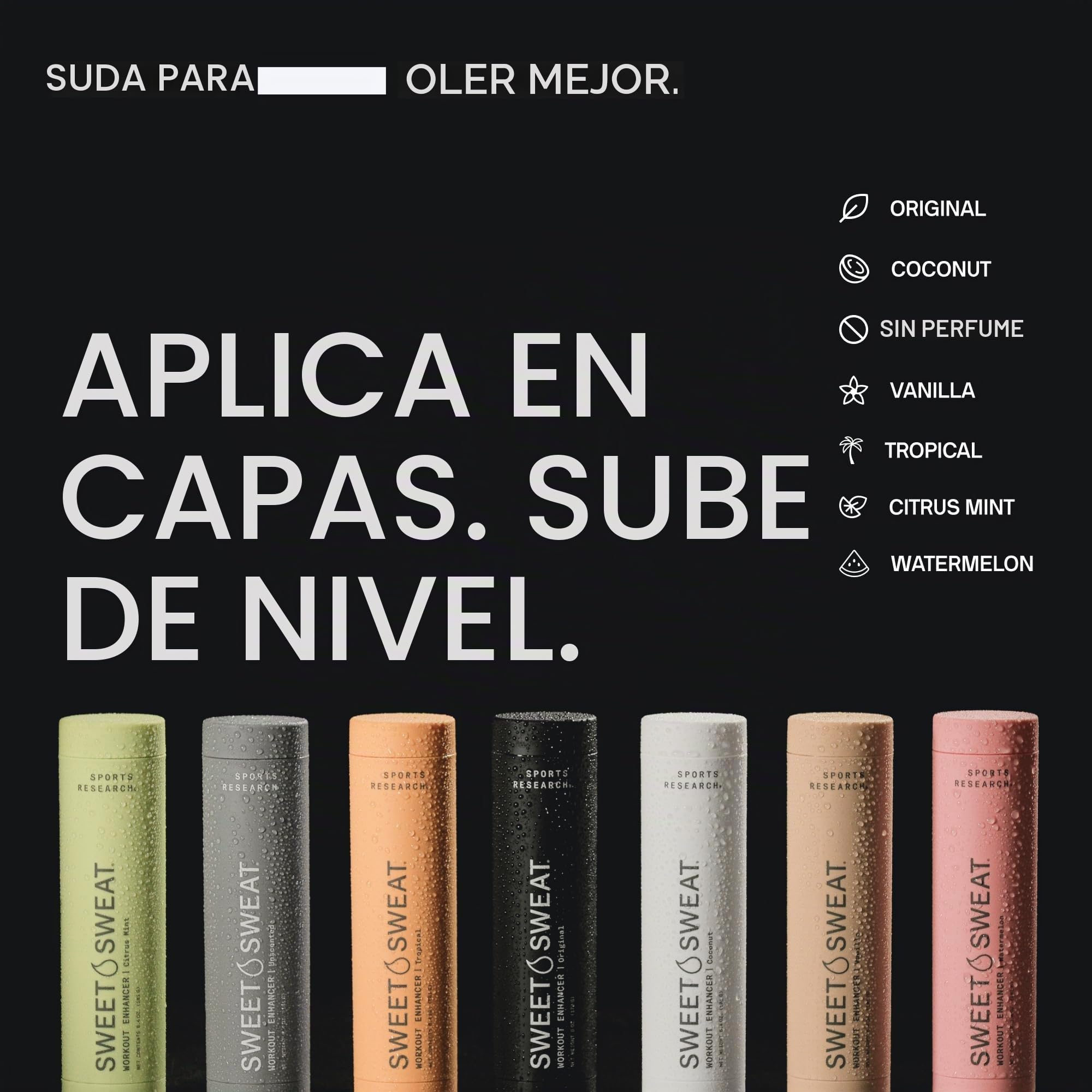 Sports Research Sweet Sweat Gel potenciador de entrenamiento, maximiza tu ejercicio y suda más rápido, barra de 182 g
