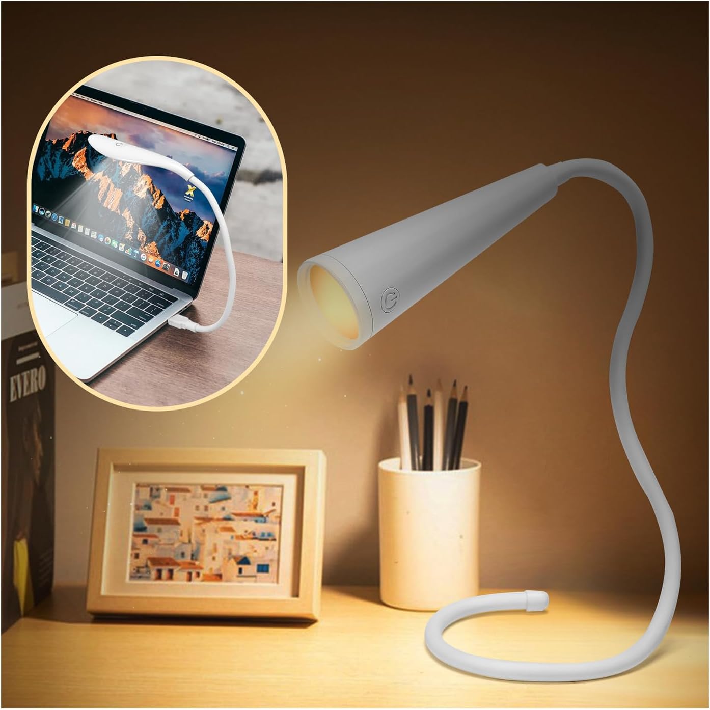 CLYCTIP LED Neck Reading Light Rechargeable,Book Light for Reading in Bed,Eye Caring 3 Color