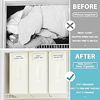 Vista 2 de SheetCube Organizadores de Sábanas para Cama y Almacenamiento Paquete de 4, Organizador de Armario de Ropa Blanca Plegable con Ventana y Etiqueta