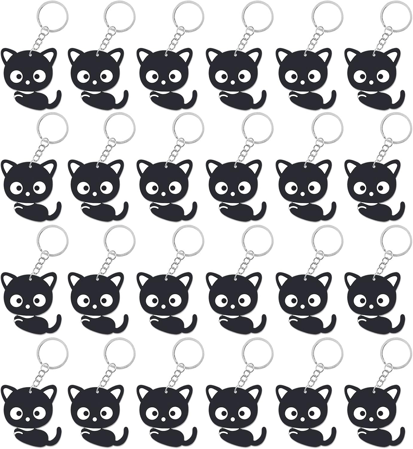 CiciBear 24 Pack Huskie Keychains Party Decoration for Huskie Dog Puppy, Pet Lover, Let's Pawty, Animal Lover, Kids Birthday, Baby Shower