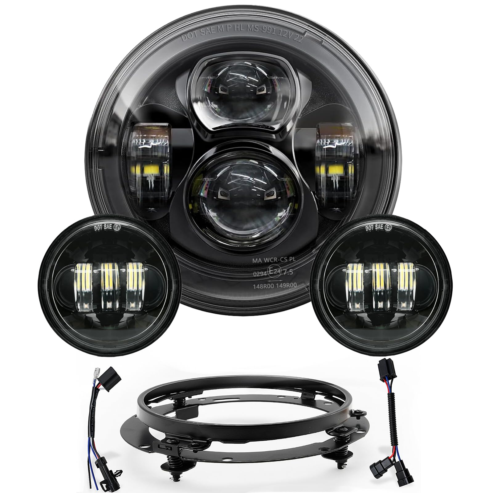 Amazon.com: 7 Inch LED Headlight & 4.5 Inch Fog Lights with Turn
