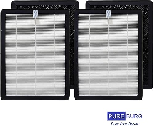 Miniatura 5 de PUREBURG Filtro de repuesto CAP-500FPK compatible con purificador de aire Cuisinart CAP-500, paquete de 2 (4 filtros), H13 HEPA de carbón activado