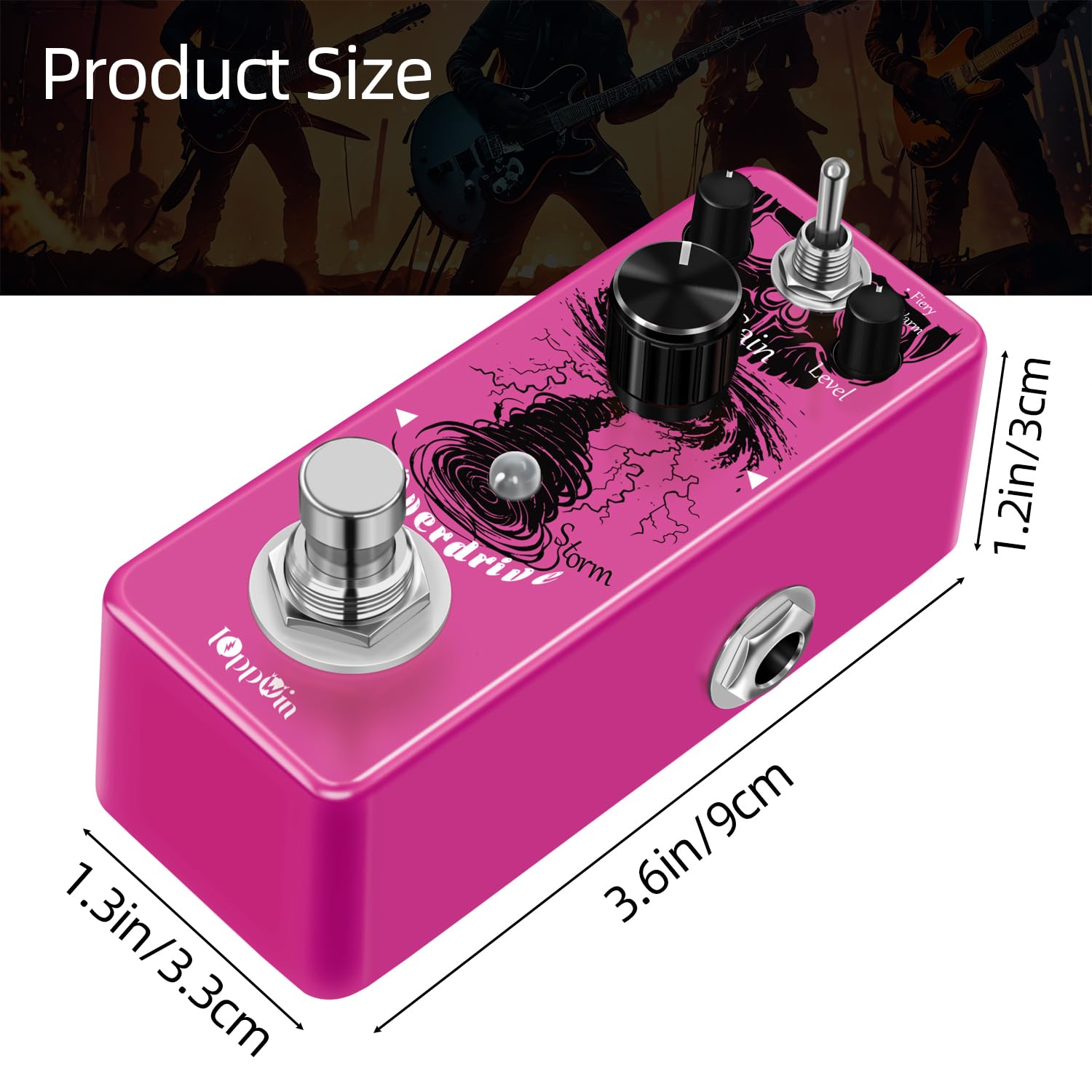 Tube Screamer Overdrive Gitarrenpedal - Dual Modes (Warm/Hot), Metallgehäuse, True Bypass, LED-Statusanzeige
