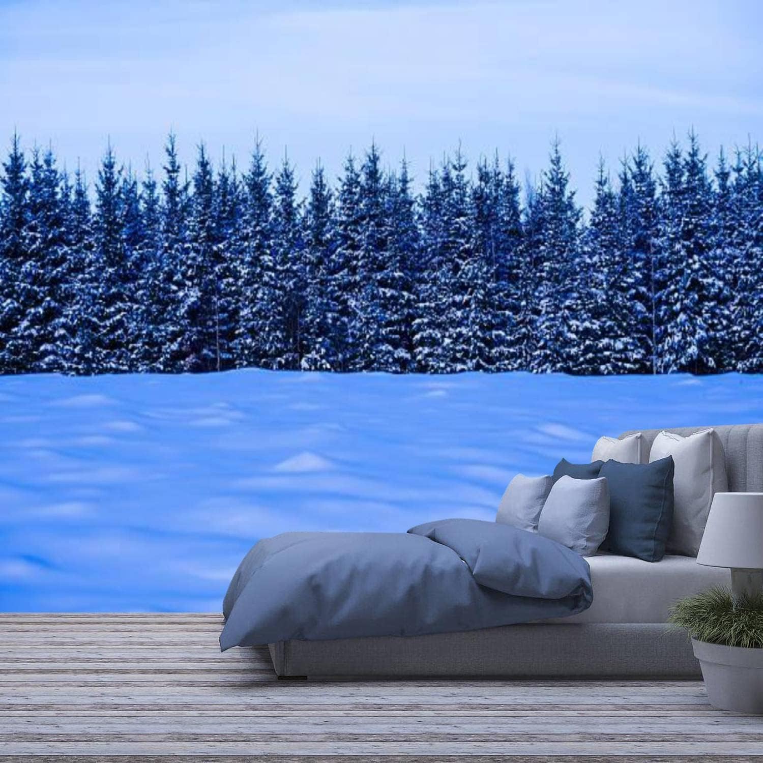 Papier Peint Mural 3D Paysage Forêt Affiche Photo Décorative Peler et Coller
