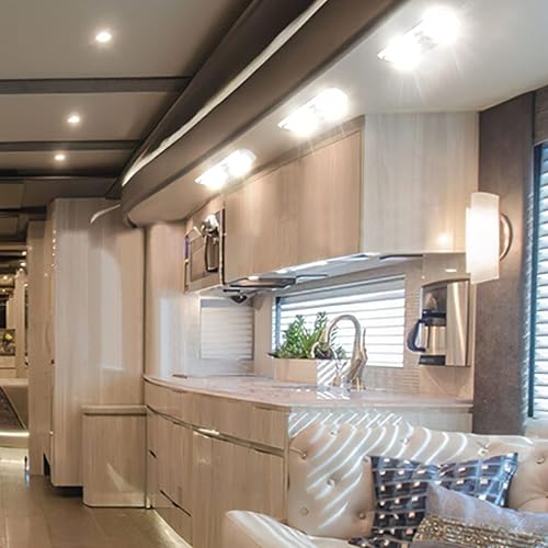 Miniatura 9 de Kohree Luz LED de cúpula de 12 V para iluminación interior de techo de remolque, cámper con interruptor, blanco 600 lúmenes (Paquete de 5)