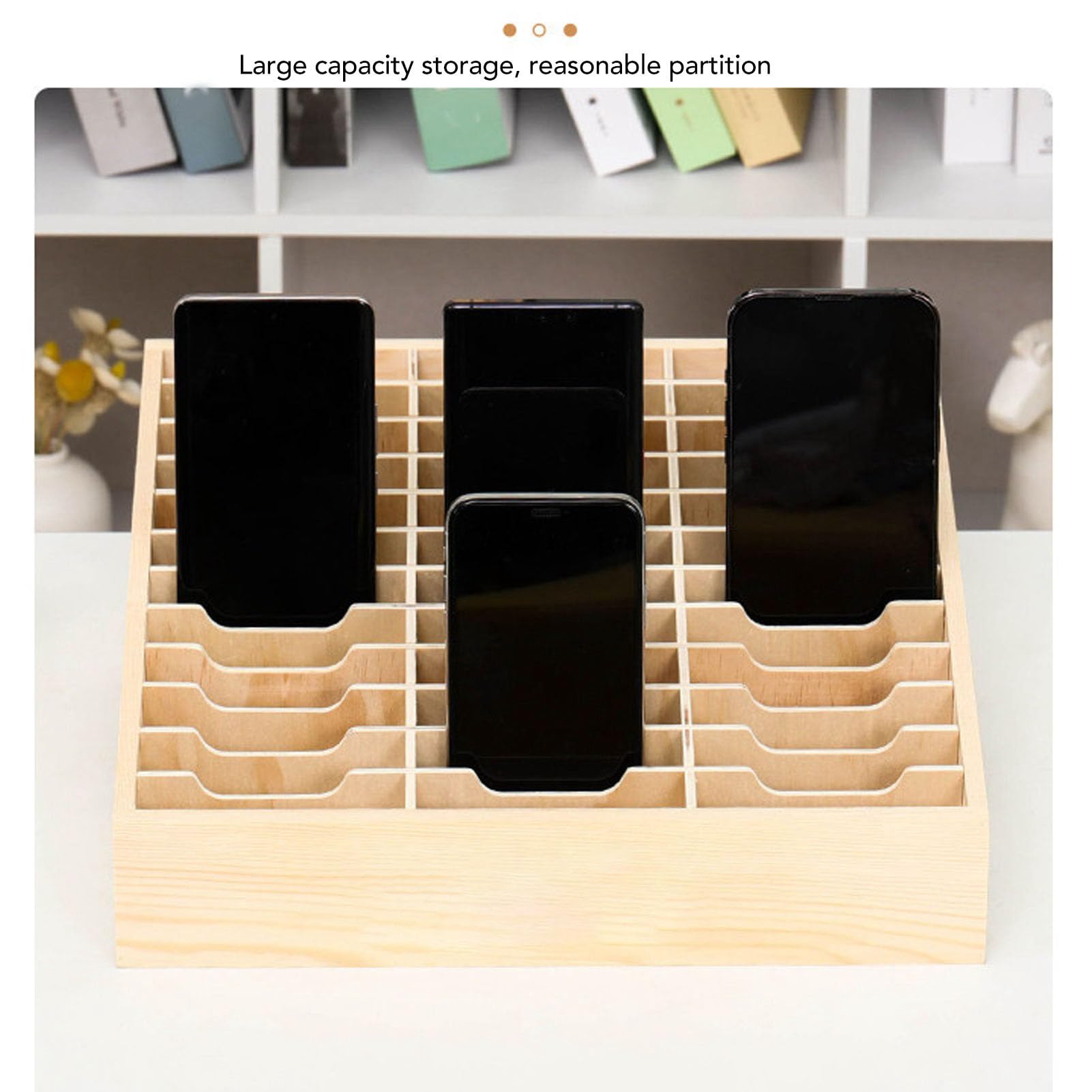 Organizzatore di scatole portaoggetti da scrivania in legno per riunioni multi rack per ufficio
