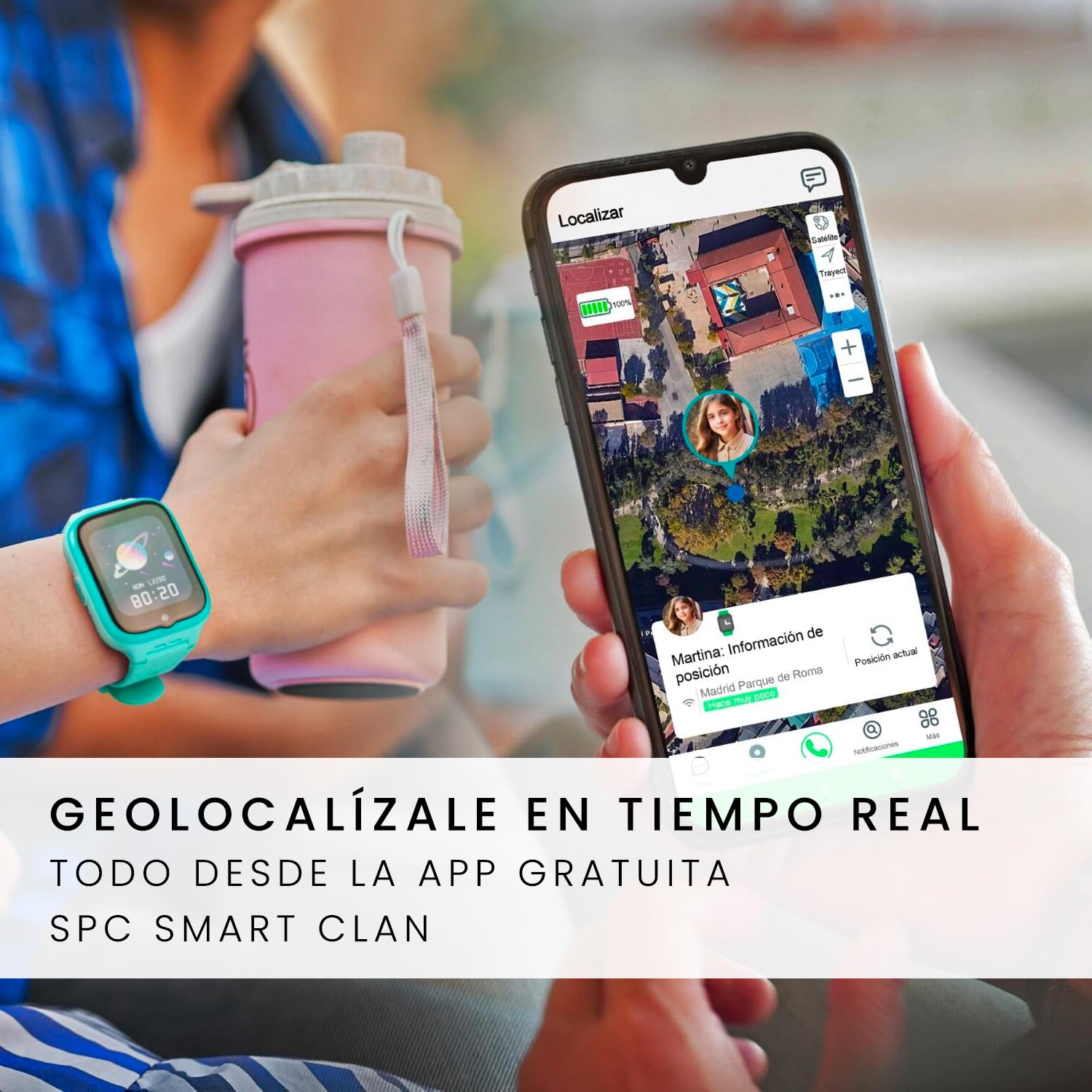 SPC Smartee 4G Kids – Reloj Inteligente para niños con GPS, Llamadas y videollamadas, Chat Familiar, Modo Colegio, botón SOS, IP68 y gestión de smartwatch en App Gratuita SPC Smart Clan