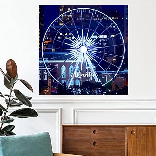 Atlanta Cityscape Wall Decals Georgia USA Wall Stickers Popular Country City Souvenir Travel Wall Art Removable Poster Vinyl Wall Decal for Home Bedroom Living Room Office 16 inch