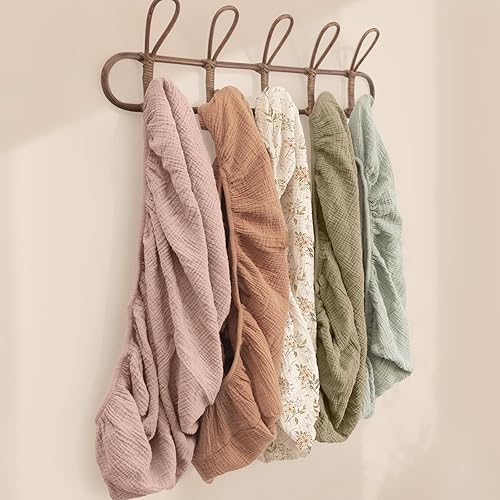 Miniatura 8 de lulumoon Funda para cambiador de bebé Funda de almohadilla de muselina para cambiador de pañales - Fundas de cambiador para niñas y niños