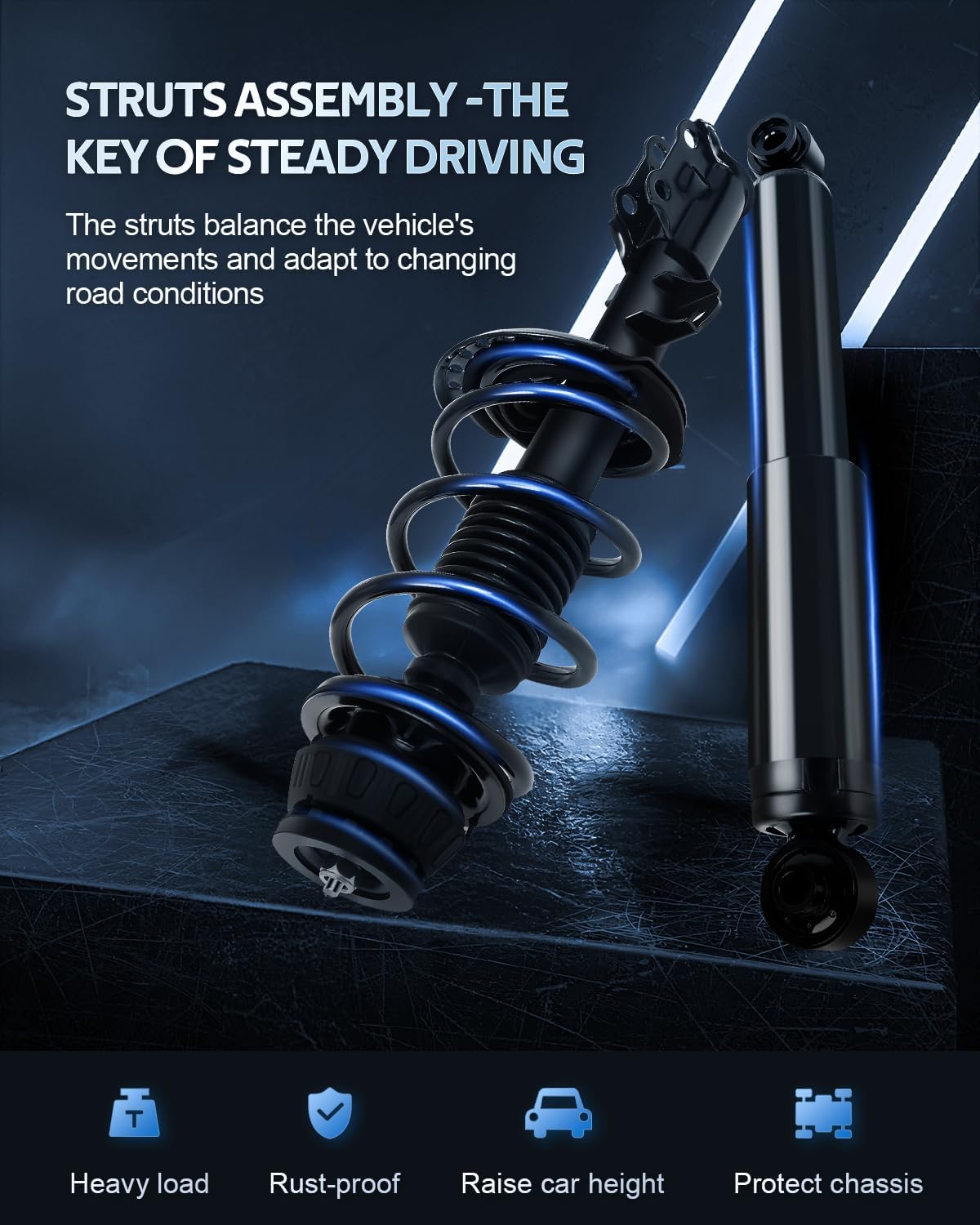 172707 172706 5672 Front and Rear Struts Fit for 2012-2017 for Kia Rio Complete Strut Spring Assemblies Shock Absorbers 4PCS