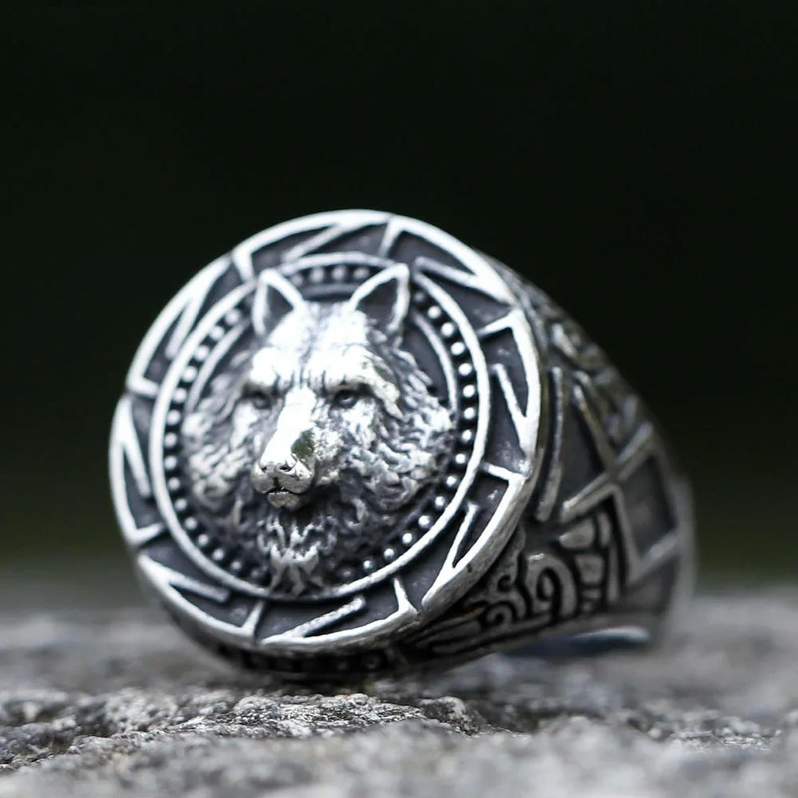New Men's Ring Viking Wolf Ring Punk Animal Ring For Men Chic Fancy Halloween Jewelry Vintage