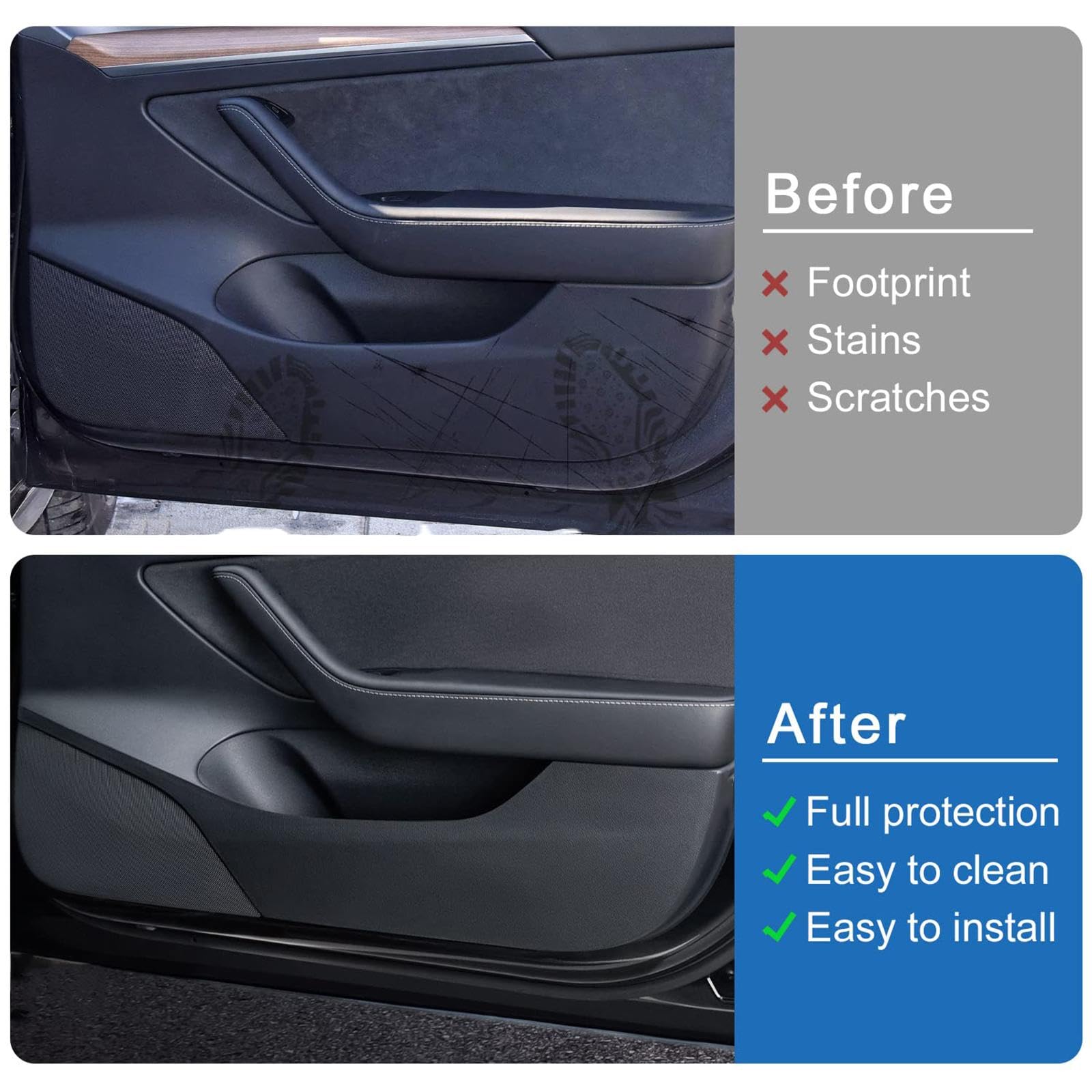 NAKEAH Almohadilla antipatadas para rastreador 2021 2022 Coche Puerta Trasera Delantera Anti Kick Pad Protección Cubierta Molduras Rasguño Protector