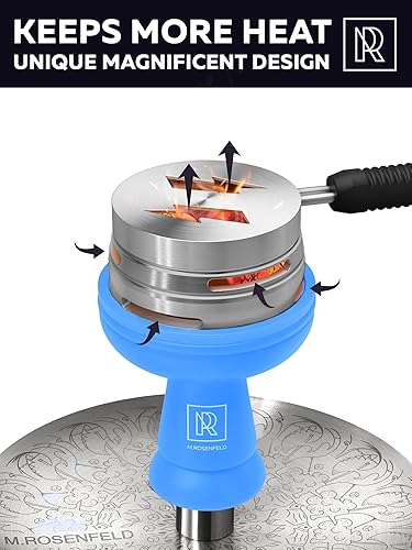 Miniatura 2 de M. ROSENFELD Juego de cuencos azules para cachimba de silicona, cuenco de cabeza de cachimba de primera calidad, cuenco para shisha, cuenco para