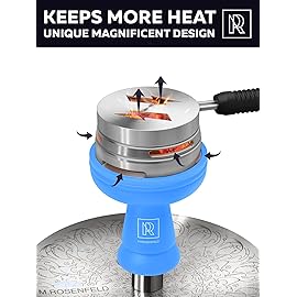 M. ROSENFELD Blue Hookah Bowl Set Silicone - Limited Xmas Design Blue Color - Premium Hookah Head Bowl - Shisha Bowl Phunnel Hookah Bowl withHeat Management Charcoal Holder