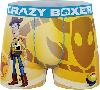 CRAZYBOXER Mens Underwear Pixar Toy Story Cowboy Non-slip waistband Soft Boxer Brief Distortion-free Creative Packaging