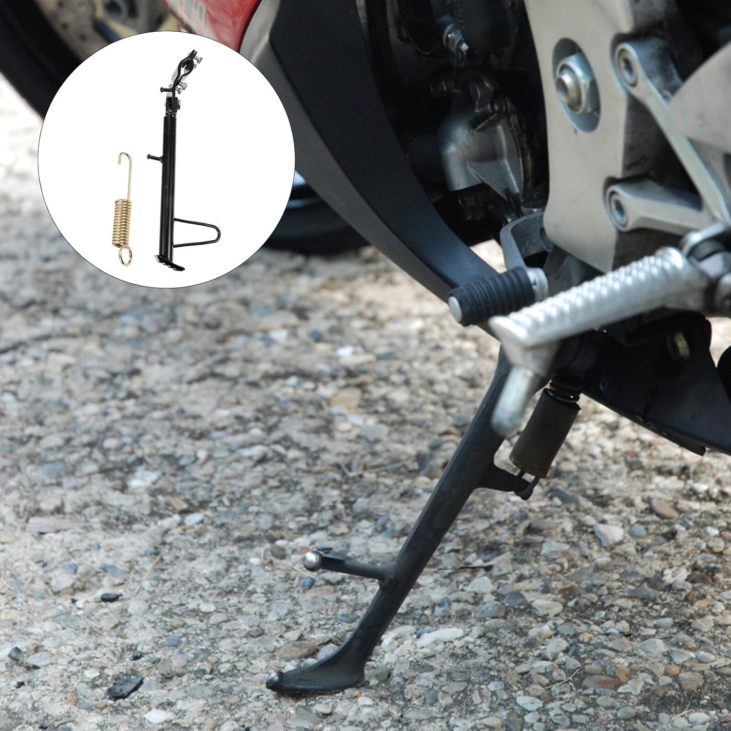 Motorcycle Kickstand Side Stand Replacement Metal Scooter Part Strong Load-bearing Stable Support Easy Install for Parking Safety