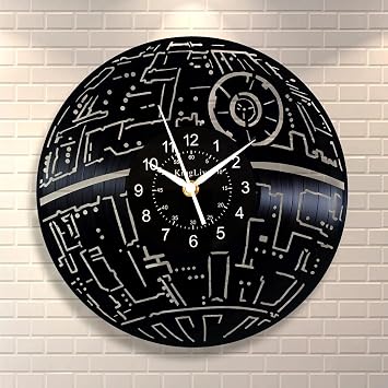 KingLive 12-Inch Vinyl Wall Records Planet Clock Vintage Creative DIY Design Clock Movie Characters Design Wall Clock Backlit Wall Clock Movie Ideal Gifts for Kids and Friends