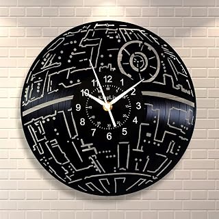 KingLive 12-Inch Vinyl Wall Records Planet Clock Vintage Creative DIY Design Clock Movie Characters Design Wall Clock Backlit Wall Clock Movie Ideal Gifts for Kids and Friends