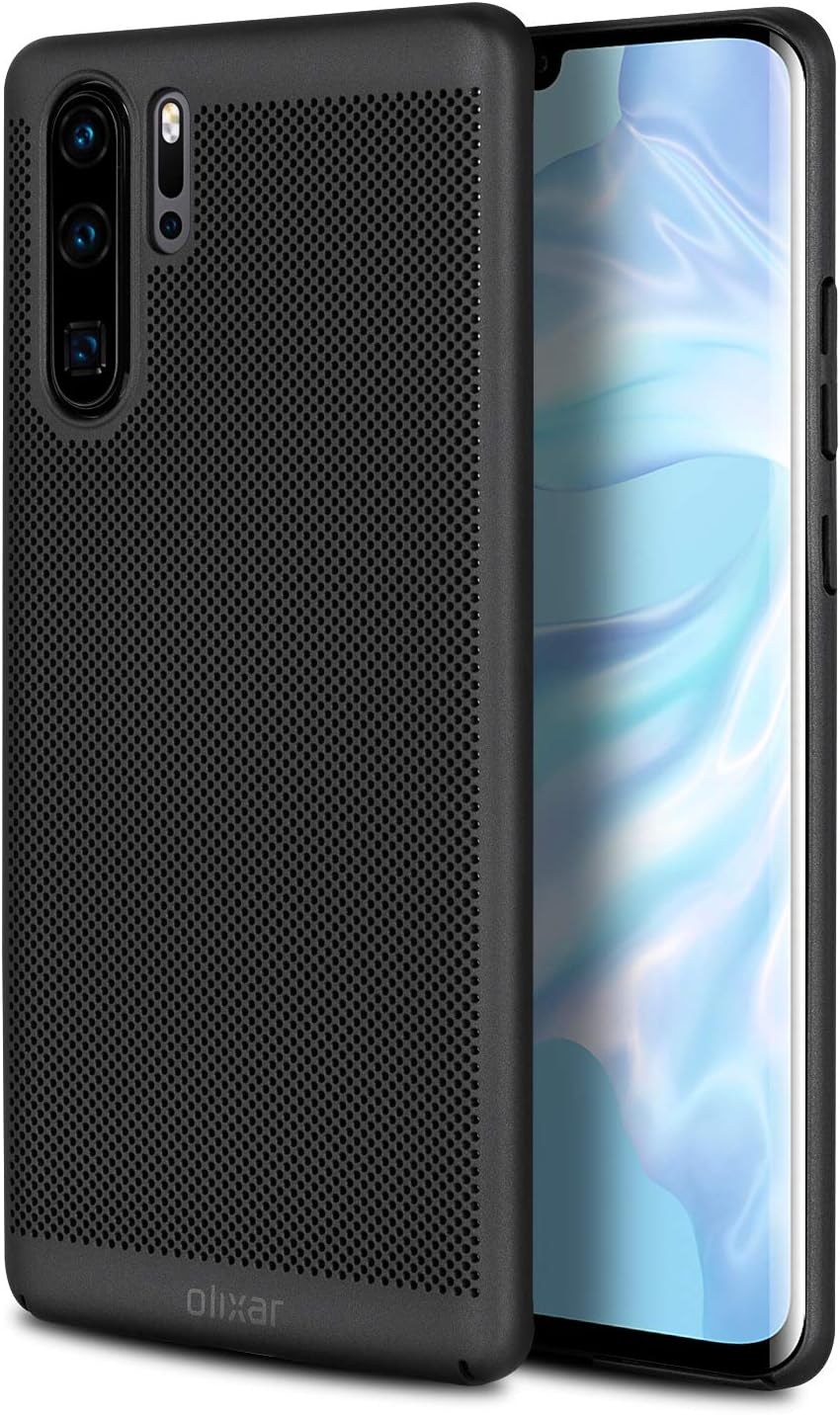 Olixar for Huawei P30 Pro Thin Case - Heat Dissipating Mesh Cover - Cooling Breathable - Wireless Charging Compatible - Black