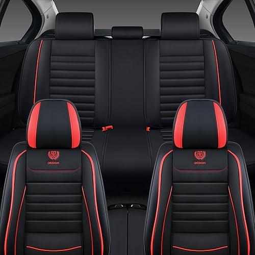 Miniatura 7 de Juego completo de fundas de asiento de automóvil, fundas de asiento de cuero, fundas de asiento de automóvil para camiones, ajuste universal para la