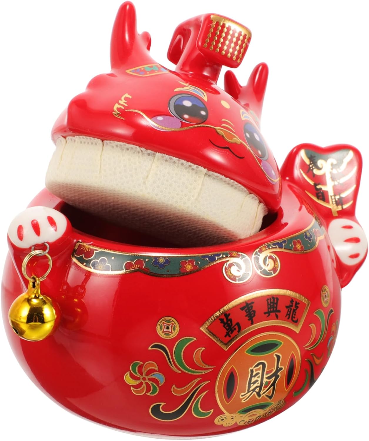 Luxshiny Multi-function Storage Canister Ceramic Tea Jar Decorative Lid for Household