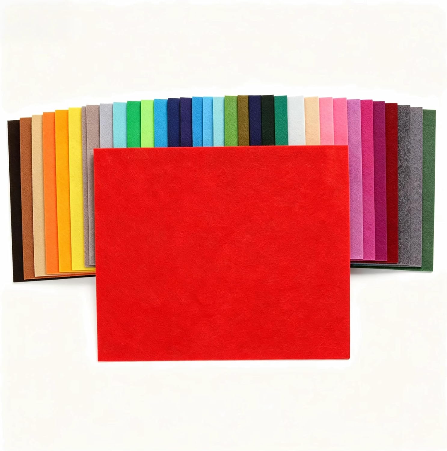 Felt Fabric Sheets 40pcs: 6x6in 1mm Thick Assorted Colors Nonwoven Fabric Squares for DIY Decoration Handcraft Art Projects - Easy to Cut Sewing