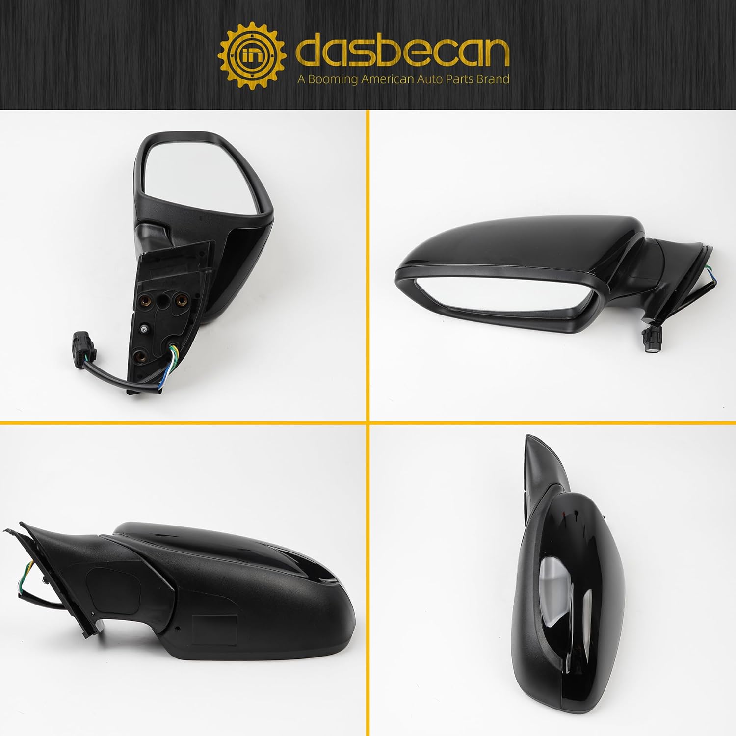 Dasbecan Left Driver Side Mirror Compatible With 2013 2014 2015 Kia Forte Rear view Mirror Black With Manual Folding,Heated,Power Glass Replace# 87610A7200(5 Pins)