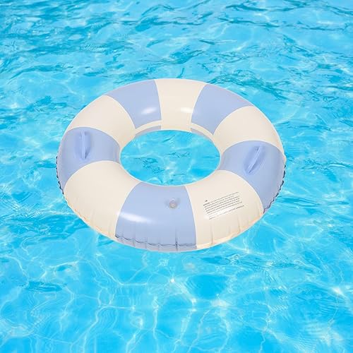 Miniatura 9 de Anillo de natación inflable a rayas con asas, anillo retro para piscina, fiesta, playa, despedida de soltera, boda, fiesta, decoración, 32 pulgadas