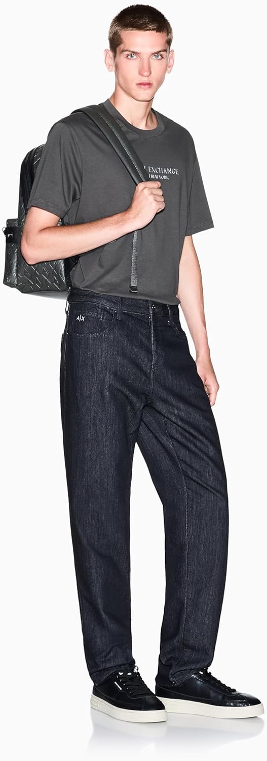 Armani Exchange Mens Center Logo Milano/New York Logo Tee - Image 3