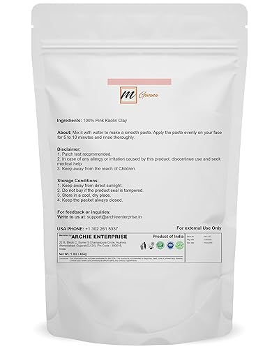 Miniatura 9 de Polvo de arcilla de rosa 100% natural  arcilla de caolín rosa para apretar la piel, máscaras faciales, cremas, mascarillas faciales y hacer jabón,